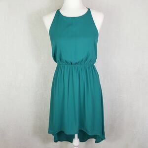 Needle & Thread High Low Dress Women S Teal Green Sleeveless Keyhole Back Flowy